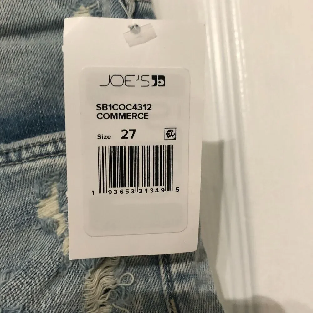 Joes‎ Jeans Easy Bermuda Shorts Commerce Light Blue Distressed Denim Size 27 NWT